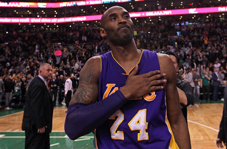 HEARTFELT THANKS: Kobe Bryant acknowledges the Garden crowd after his  final game in Boston in the Lakers star’s 20-year career.