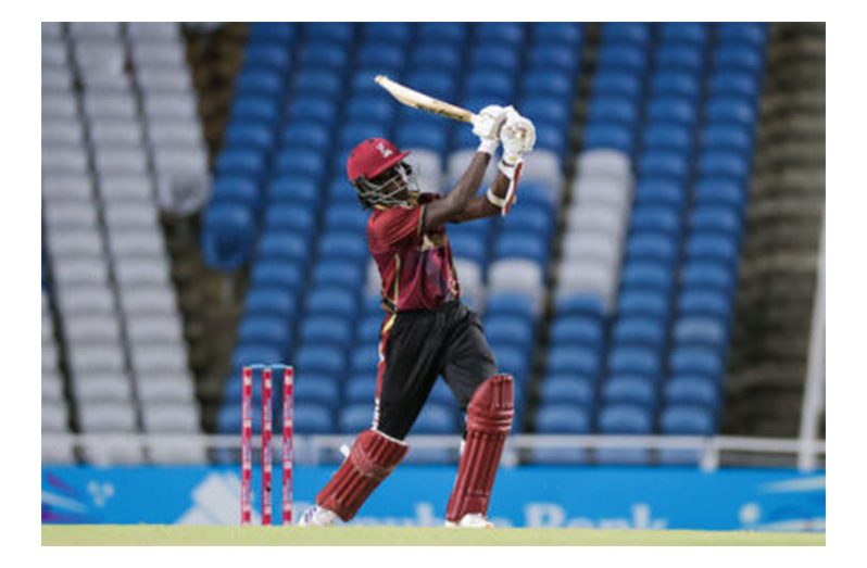 Kofi James scored an unbeaten half century for the Leeward Islands Thunder against the Windward Islands Infernos (Photo courtesy CWI Media)