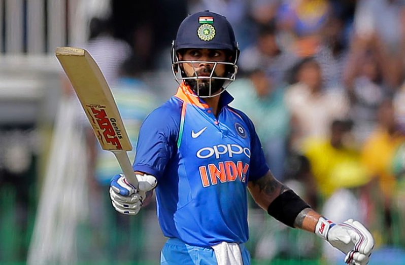 Skipper Virat Kohli sustained momentum to bring up his 29th ODI ton off just 76 deliveries.
