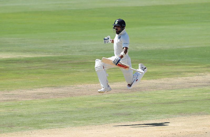 Virat Kohli celebrated his 21st Test century with a fist-pump. (BCCI)