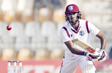 Skipper Kraigg Brathwaite top-scored with 52 for the West Indies