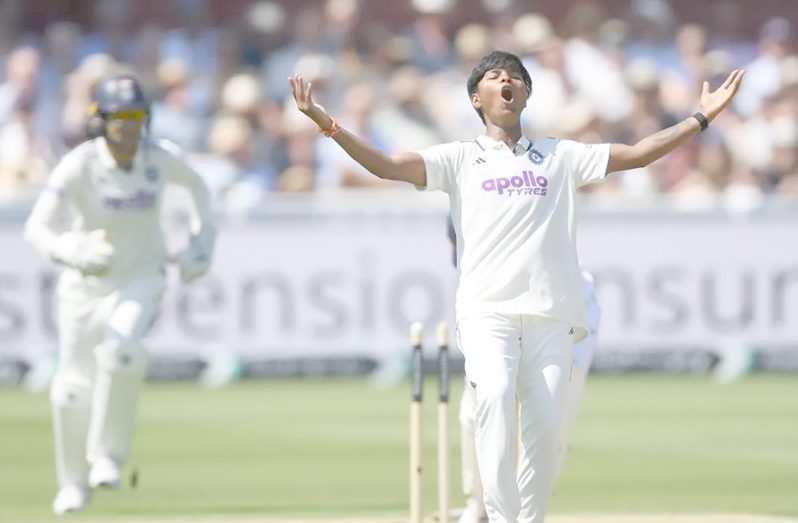 Kranti Gaud finishes with 5-37 to become the first woman on the Test honours board.