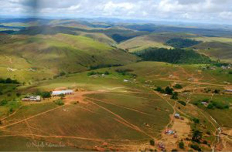Overlooking Kurukabaru Village located in the North Pakaraimas of Guyana (Michelle Kalamandeen photo)