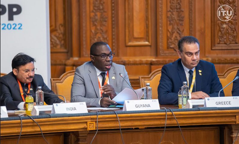 Minister in the Office of the Prime Minister with Responsibility for Public Affairs, Kwame McCoy speaking at the conference in Romania