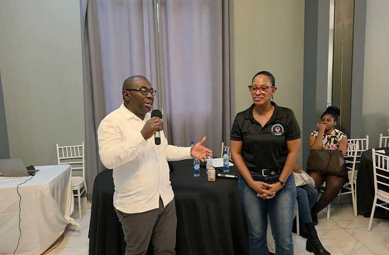 Minister of Information and Public Affairs, Kwame McCoy, addressing the cohort