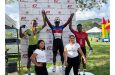 Guyana's  Kwame Ridley at the top of the podium