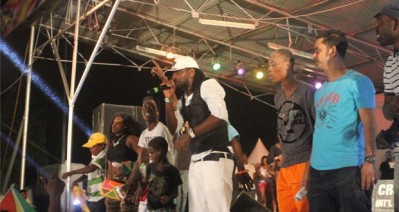 Newly-crowned Carib Soca Monarch, Kwasi ‘Ace’ Edmondson as he performed his winning entry, ‘Still in de Game’
