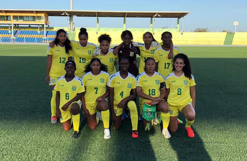 The Lady Jags prior to kick-off against St Vincent and the Grenadines in Curacao