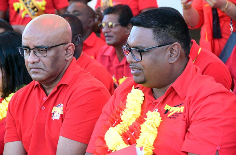 Leader of the Opposition, Bharrat Jagdeo, and Presidential Candidate of the PPP/C, Irfaan Ali