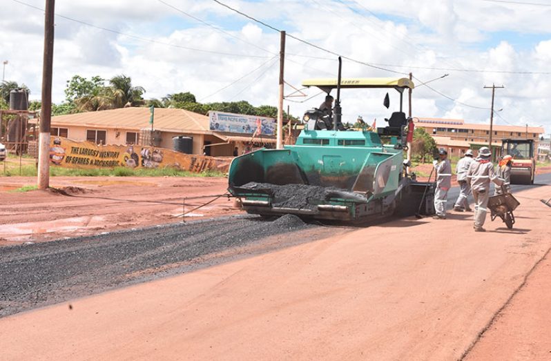 Ongoing road works in Lethem (Denel Hilken photo)