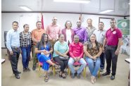 LG Minister of Local Government and Regional Development, Priya Manickchand, flanked by Regional Chairman, Devin Mohan; Regional Vice Chairman, Humace Oodit; Regional Executive Officer, Susanah Saywack and the newly sworn-in Councillors of the RDC
