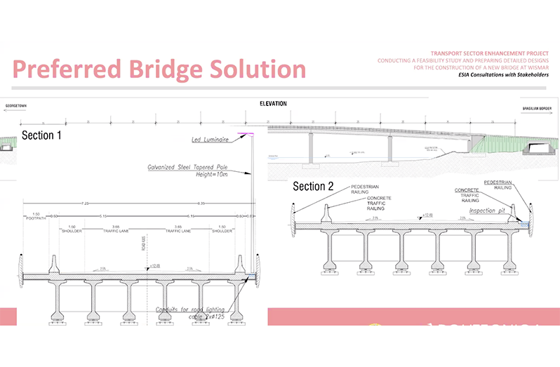 Some of the specifications of the preferred bridge design