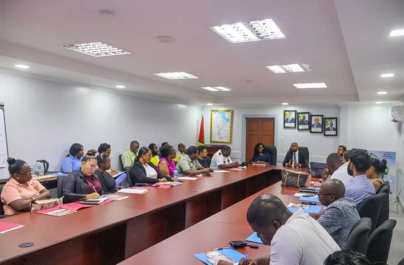 Chief Labour Officer, Mr. Dhaneshwar Deonarine, delivers the opening remarks, expressing appreciation to participants for their engagement