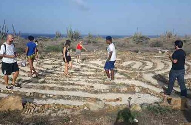 A few CLIV participants walked through the Peace Labyrinth after visiting the nearby Alto Vista Chapel.