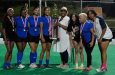 GCC women collecting 5’s Outdoor Hockey Trophy