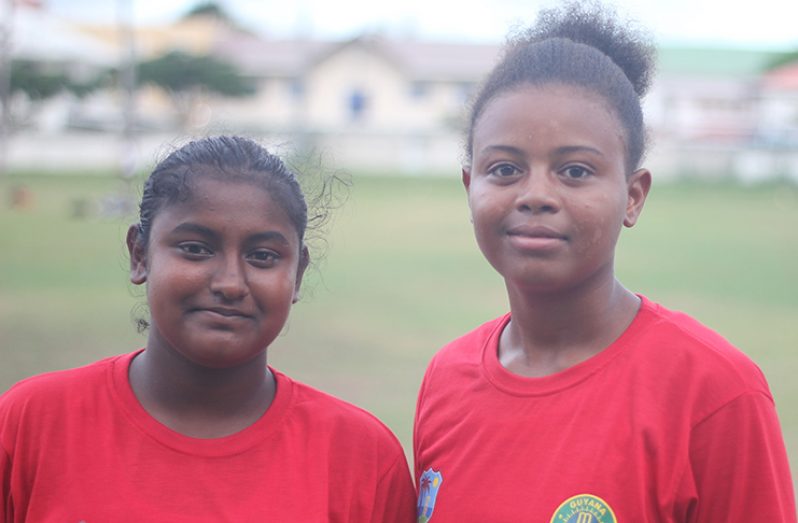 Ashmini Minisar (left) and Lafona Gilgeous had all-round performances for Lower Corentyne.