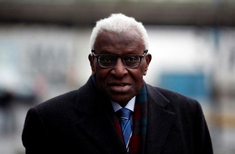 Former President of International Association of Athletics Federations (IAAF) Lamine Diack arrives for his trial at the Paris courthouse, France, January 13, 2020. REUTERS/Benoit Tessier