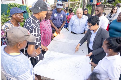 More than 100 persons residing at Block ‘SS,’ North Sophia, could soon benefit from an improved quality of life and enhanced infrastructure as plans are being developed to regularise the area (Ministry of Housing and Water photos)