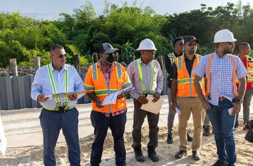 Minister of Housing, Collin Croal, on Tuesday inspected ongoing works along the corridor, which is being constructed in eight lots