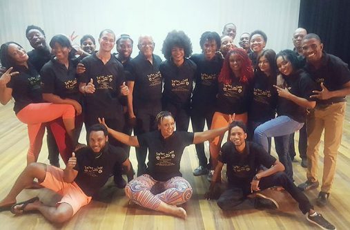 The cast and crew of ‘Who Laff Last’ after the show on Monday night