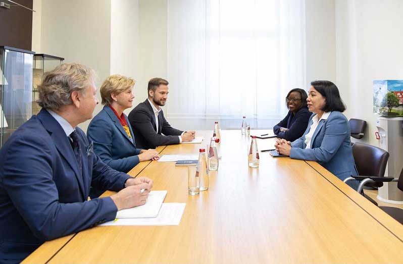 Ambassador Carolyn Rodrigues-Birkett, Guyana's Permanent Representative to the United Nations and the country's candidate for UN Secretary-General, met, on Wednesday, with Latvia's Minister of Foreign Affairs, Baiba Braže, to discuss her candidacy for the UN’s top post