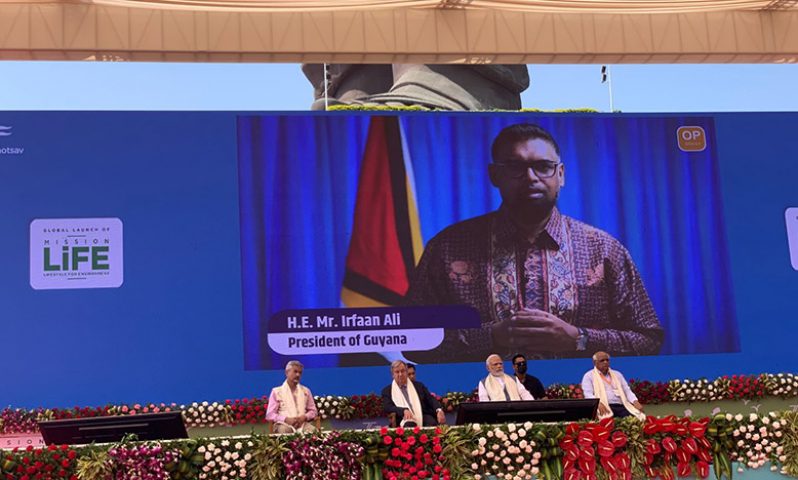 President, Dr Irfaan Ali addresses the launch virtually