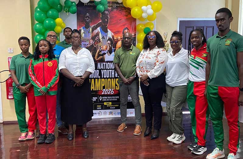 Officials and some athletes at the launch of the event on Monday