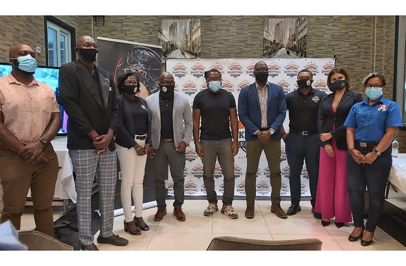 Members of the NCBL are joined by partners and other stakeholders of basketball. at the launching of its event.