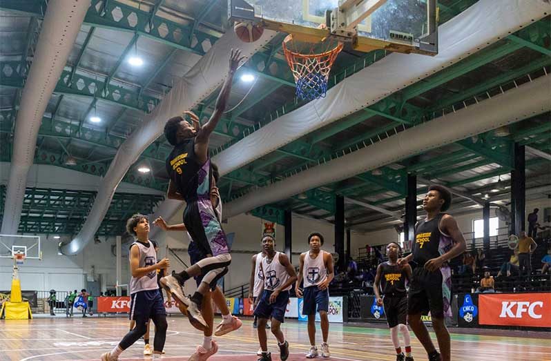 Action in the NBSF basketball League