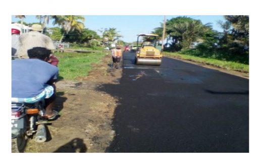 Ongoing road works in Leguan