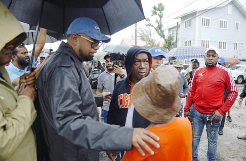 President, Dr Irfaan Ali during an engagement with residents of Leopold Street, Georgetown, where he addressed the specific needs of the community