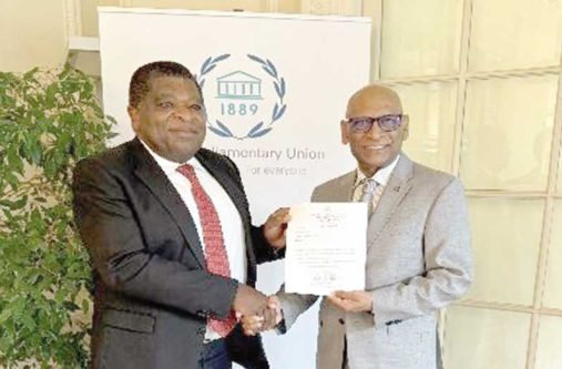 Ambassador Ramsammy presents his Letter of Credence to Inter-Parliamentary Union (IPU) Secretary-General, Mr Martin Chungong