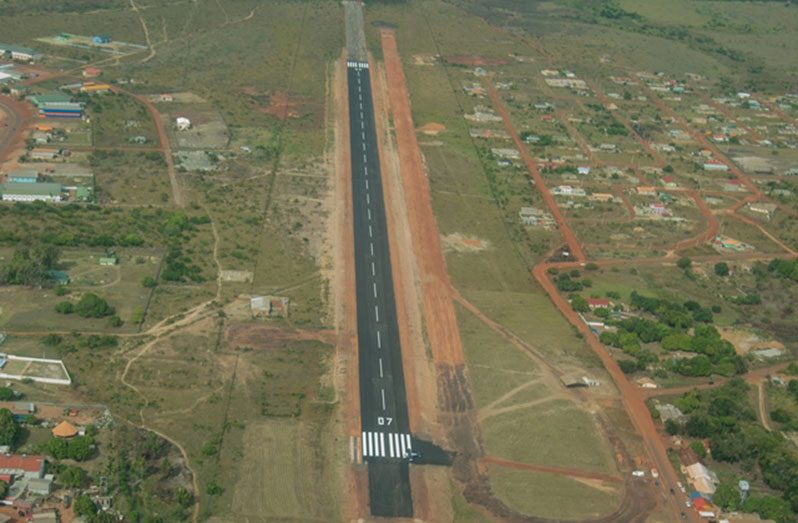 The extended Lethem aerodrome runway