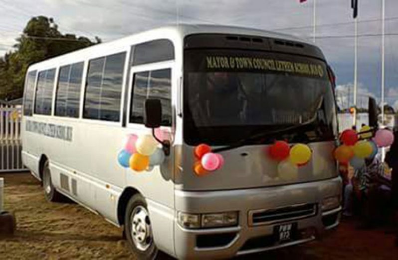 The recently-commissioned 32-seater bus being used to take Lethem children to and from school