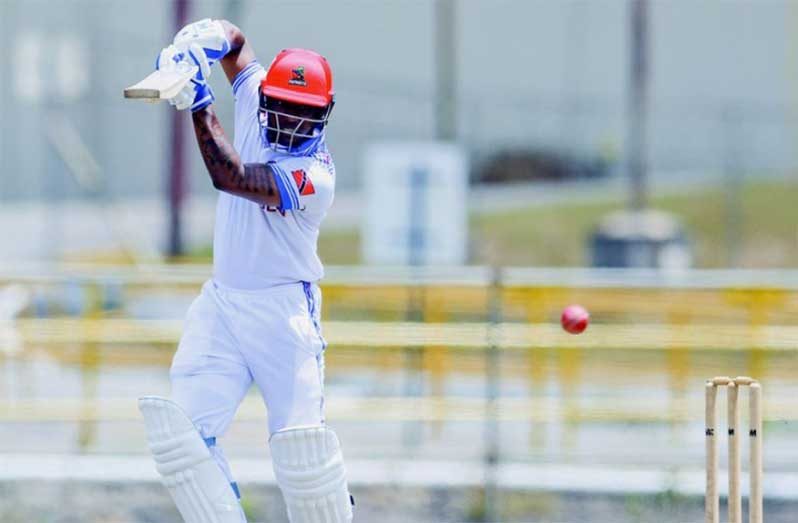 Evin Lewis scored an unbeaten century for the Trinidad and Tobago Red Force