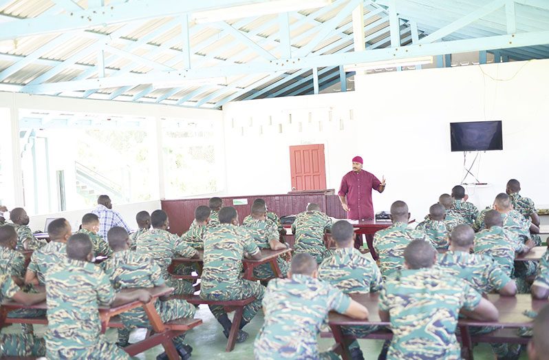 Author Kezqweyah Yisrael making his presentation to the ranks