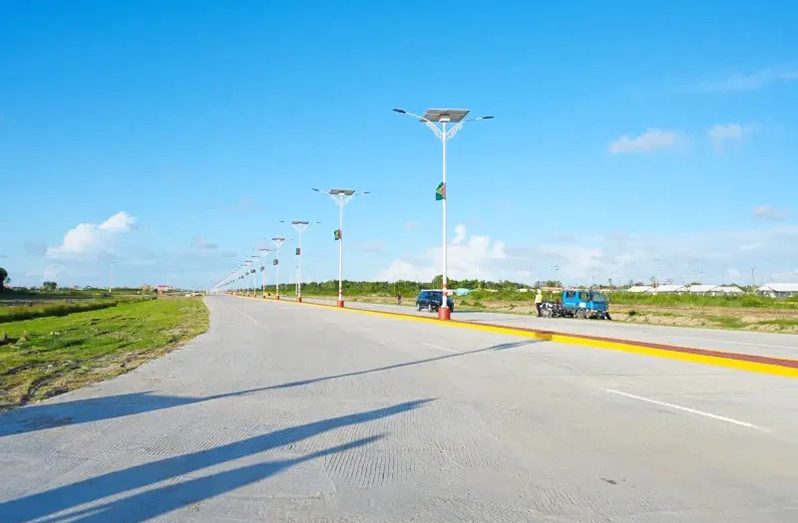 Streetlights that are placed along the Heroes Highway