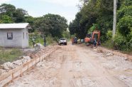 Workers commenced the road work at Lima Sands