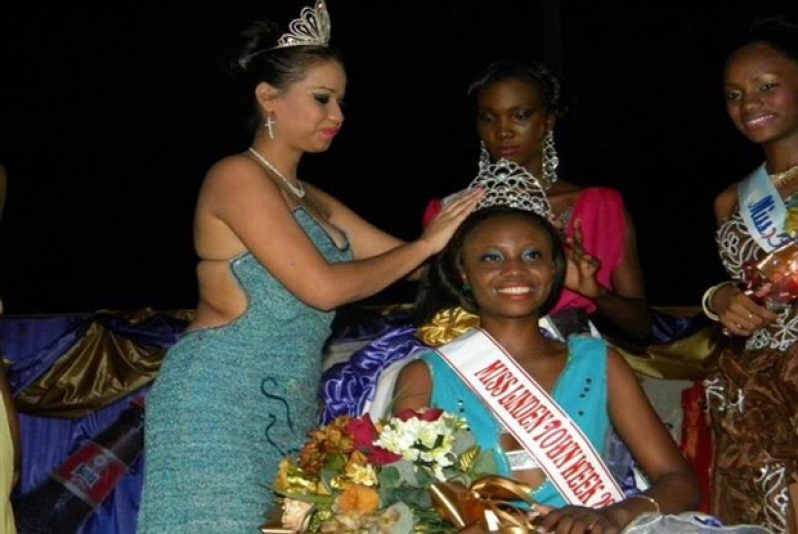 Reigning Linden Town Day Queen, Latisha Phillips, being crowned when she took top honours in the pageant in 2013