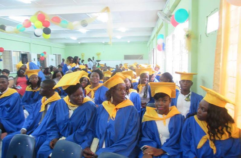 A recent graduating class of the Linden Technical Institute