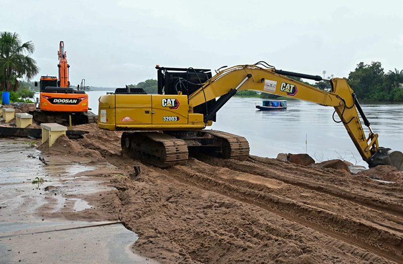 Ongoing River defence works on the Mackenzie water shore
