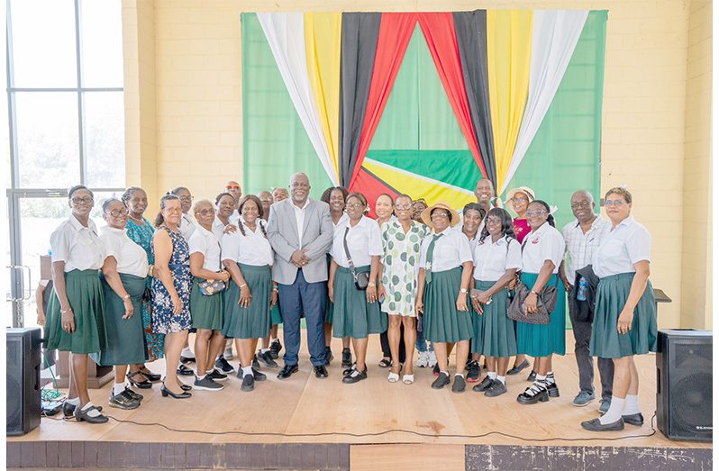 Prime Minister, Brigadier (Ret'd) Mark Phillips, on Thursday, addressed the 50th Anniversary commemorative assembly of the Linden Multilateral School (Multi), where he reflected on its history, emphasised the importance of hard work and integrity, and outlined the government's vision for Linden's continued development (OPM photo)
