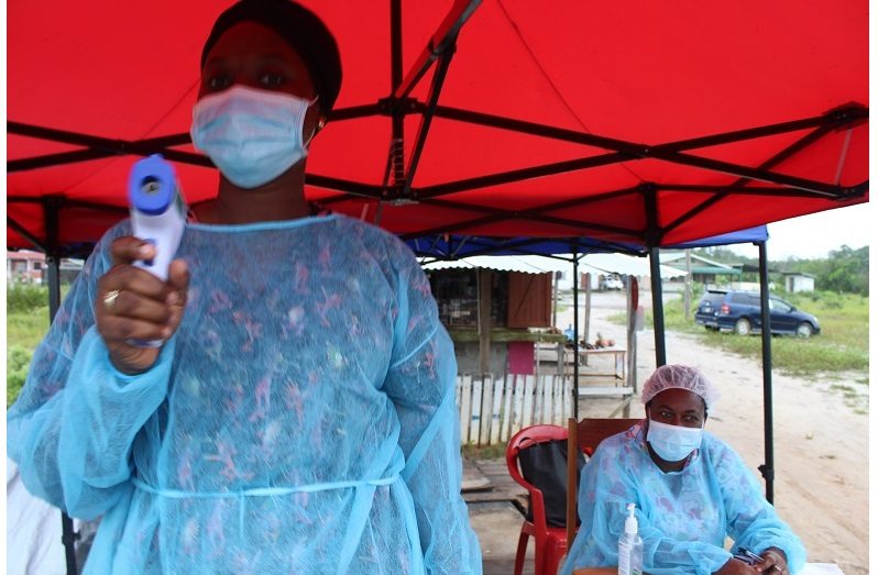 Staff at Bamia who are testing persons entering the region