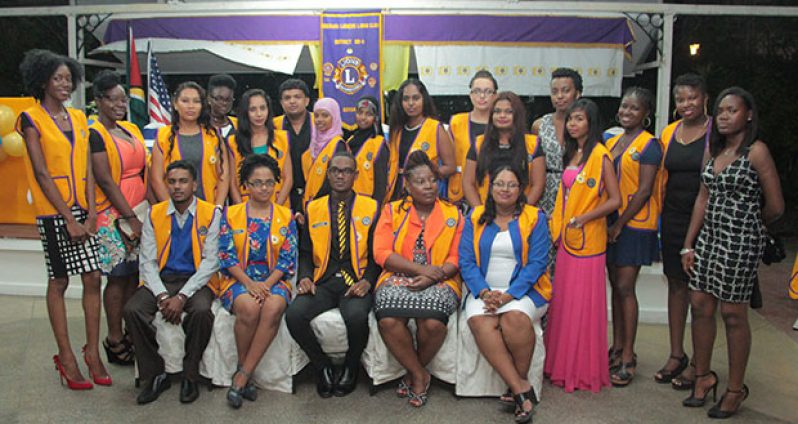 Members of the University of  Guyana Turkeyen Campus Lions Club. Club president Curwin Alleyne is at centre