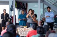 Minister of Local Government and Regional Development Priya Manickchand, engaging Parika Market vendors during a consultative meeting on Tuesday, where an agreement was reached for all vendors to relocate fully inside the market by December 29, 2025