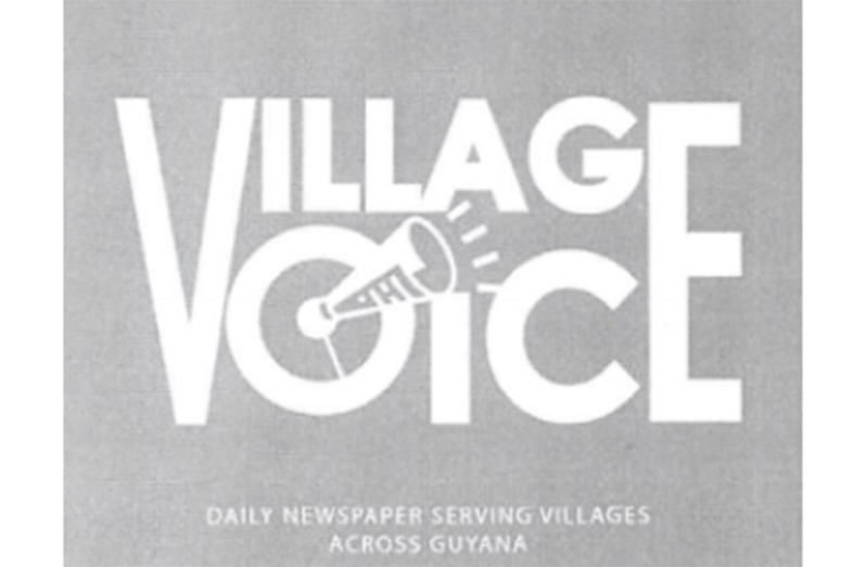 The Claimant's logo depicting “Village Voice with a bullhorn image” combined with the words, “Daily newspaper serving villages across Guyana”