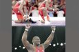 After the gold-medal performance, Cuban wrestler Mijain Lopez left his shoes in the arena to signal his retirement (Composite: BBC)