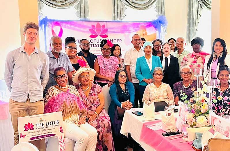 Minister of Health, Dr Frank Anthony (centre standing) who attended the event, commended the work of the Lotus Cancer Initiative and urged the organisation to make the survivorship celebration an annual national observance