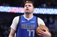 Dallas Mavericks guard, Luka Doncic, drives against Lakers forward, Anthony Davis, during the first half of a game last season.