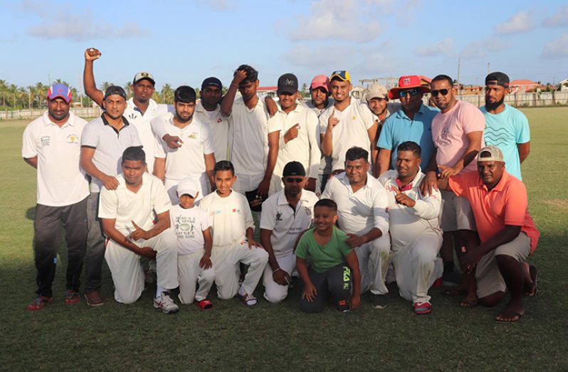 The victorious Lusignan A team with some of their supporters.